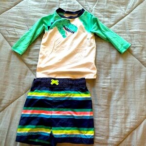 Cat & Jack Rashguard Swim Trunks + Top